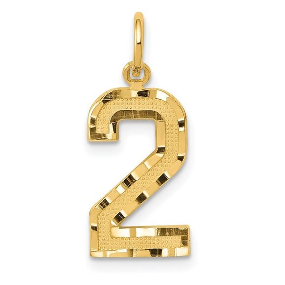 14K Yellow Gold Varsity Collection Medium D/C Pendant Number 2
